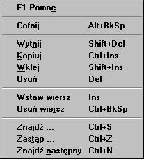 5 Wprowadzanie danych 586 Polecenia edycyjne Polecenia edycyjne wywoływane z menu szybkiego dostępu 209 pozwalają znacznie przyśpieszyć wprowadzanie danych, szczególnie w przypadku budynku z