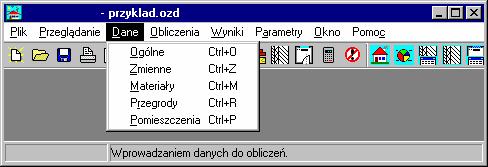 Aquatherm Polska OZC 30 Menu Przeglądanie 83 93, polecenie Znajdź 94, Poruszanie się po tabelach 57 Dane - menu Menu Dane zawiera polecenia służące do wprowadzania danych projektem 206 22 związanych