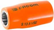AVS Nasadki /2" 2kątne izolowane 000 V, seria VS NF ISO 2725, NF ISO 7, NF N N 60900, ISO 2725, ISO 7, N 60900, DIN 324, DIN N 60900, ASM B07.5 Nasadki do narzędzi ręcznych.