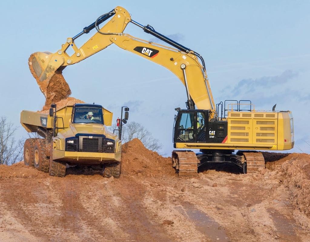Niezawodność i wydajność Duża moc pozwalająca szybko i precyzyjnie przemieszczać materiał Moc hydrauliczna widoczna przewaga maszyn Cat Moc hydrauliczna to rzeczywista moc, jaka może być