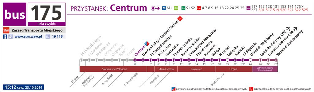 2.3.10.2. nazwa przystanku Dw.Centralny, jeżeli występuje na trasie linii, powinna być podawana w sposób dwujęzyczny, tj: Dw.Centralny / Central Station, 2.3.10.3. obszar obejmujący przystanki