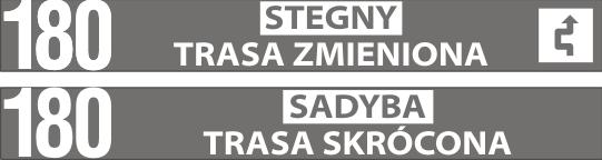 2.1.2. Informacje prezentowane w trybie zmiana trasy w przypadku możliwości zaprogramowania podstawowych 8 informacji o trasie 2.1.2.1. W przypadku doraźnej zmiany trasy przy zachowaniu