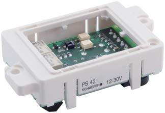 PS 42 GLAS Power Saver 42, szkło Moduł czujników do oszczędzania prądu PS 42 służy do wyłączania grup konstrukcyjnych. Posiada on dwa niezależne wyjścia i dwa wejścia cyfrowe.