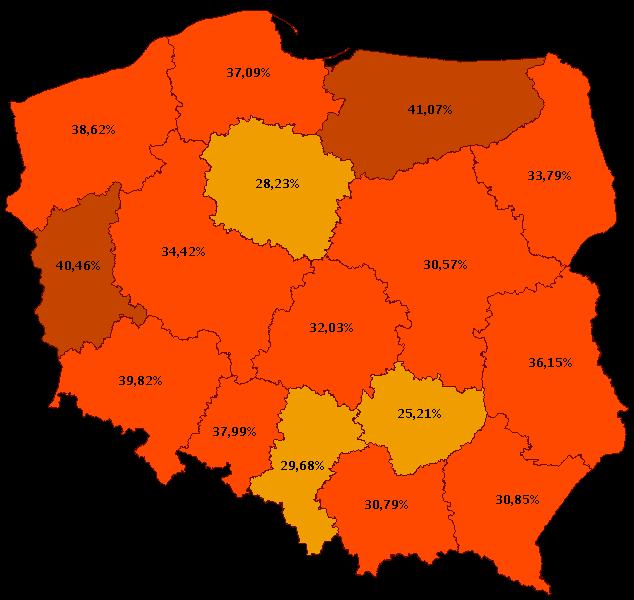 OBJĘCIE POPULACJI PROGRAMEM PROFILAKTYKI RAKA PIERSI Podział