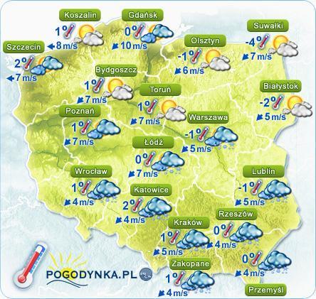 lodowe na głównych rzekach Polski Prognoza