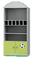 Łóżko z płyty laminowanej z malowanymi słupkami 175x216x95