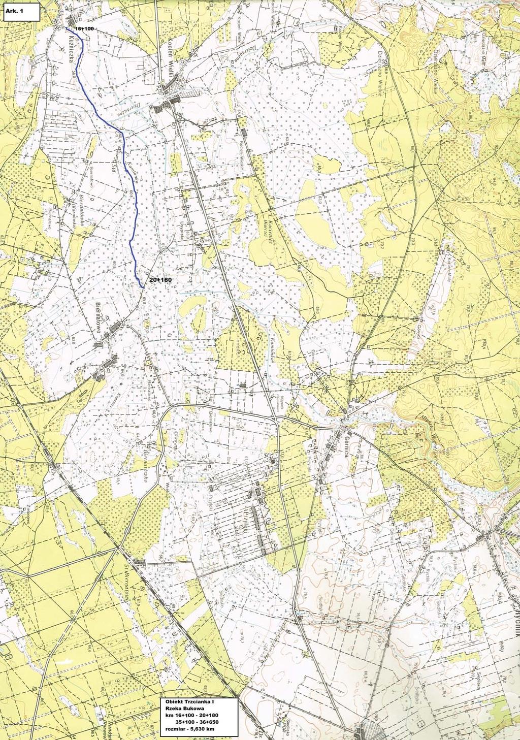 Rzeka Bukowa w km