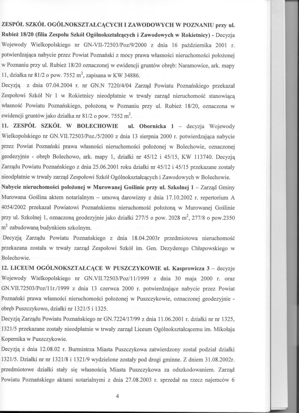 ZESPÓL SZKÓL OGÓLNOKSZTALCACYCH ZAWODOWYCH W POZNANU przy ul.