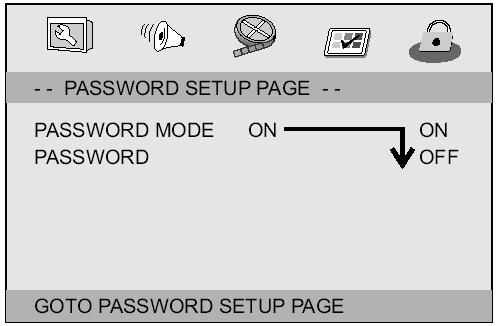 Strona konfiguracja has³a Password setup page Password mode W³¹cz / wy³¹cz tryb has³a.