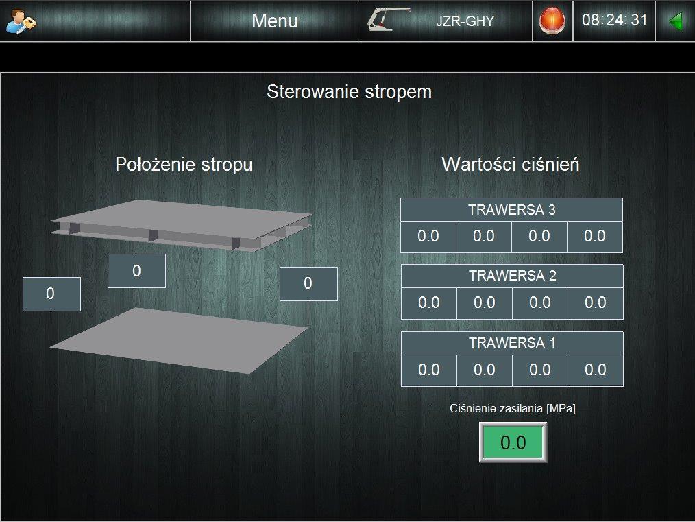 PROJEKTOWANIE I BADANIA Panel operatorski zapewnia tekstową i graficzną sygnalizację alarmową oraz możliwość obserwowania przebiegu próby w formie zestawienia parametrów lub wykresów przebiegów