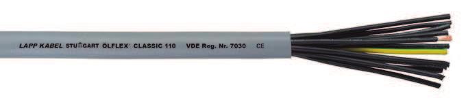 Szeroki zakres zastosowań Płaszcz PVC, żyły numerowane ÖLFLEX ÖLFLEX CLASSIC 110 Zarejestrowany przez VDE, olejoodporny przewód sterowniczy PVC do wielu zastosowań Certyfikat zgodności VDE z nadzorem
