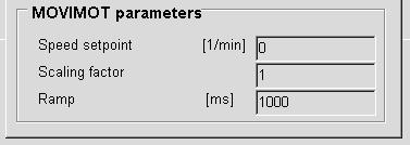 11 I Eksploatacja MOVITOOLS -Sterowanie ręczne dlamovimot ze zintegrowanym złączem AS-interface Grupa - parametry W tej grupie sygnalizowane są: aktualna wartość zadana prędkości obrotowej [1],