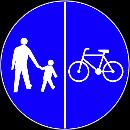 wyraźnym wskazaniem (znak C-16 C-13) przestrzeni wykorzystywanej przez pieszych i rowerzystów.