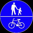 bitumicznej dla części przeznaczonej dla rowerzystów i płyt chodnikowych dla pieszych, a nawet wąskiego bufora (0,25-0,50 m), jako pasa o innej nawierzchni ostrzegającego pieszego o