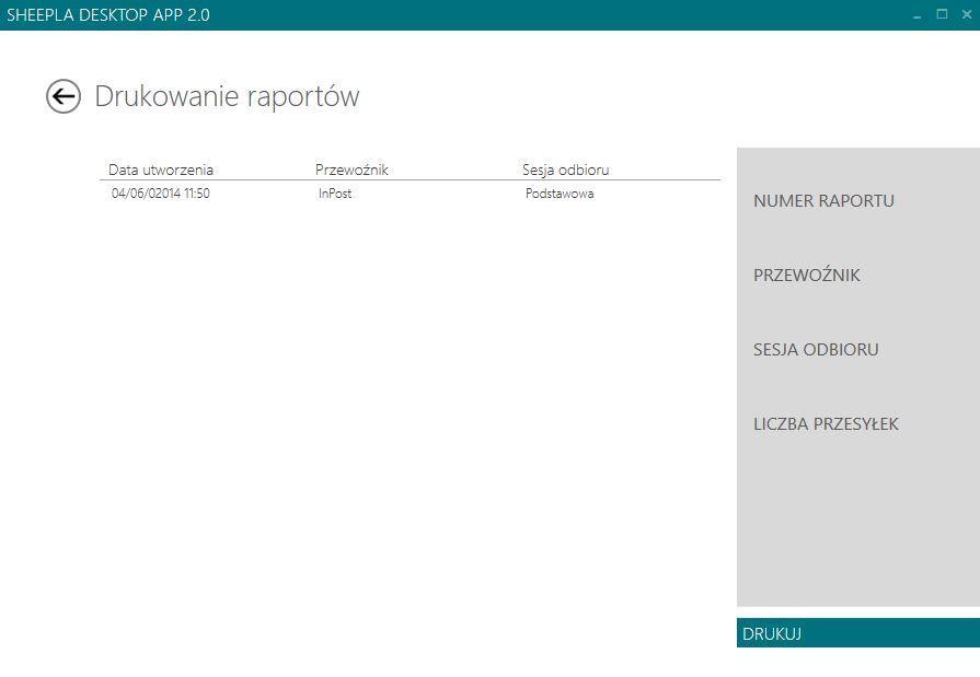 8.3.3 Ekran: Wydruk raportów W tym ekranie dostępna jest lista wszystkich zapisanych raportów, które zostały utworzone w ekranie Raporty zbiorcze.