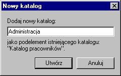 Pracownicy 119 Stworzone katalogi dla ułatwienia możemy nazwać tak jak działy w naszej firmie. Grupowanie pracowników najczęściej zależy od struktury firmy.
