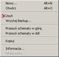 Kliknąć na Usuń schemat.