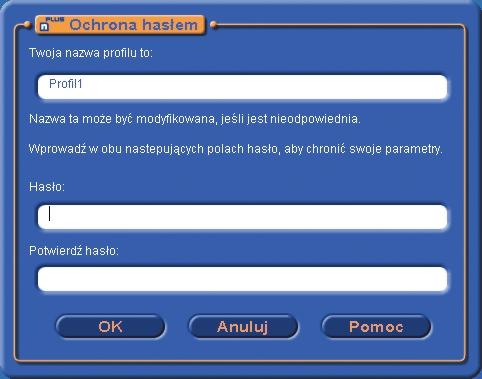 4. Profil Ta karta umo liwia tworzenie nowych profili i ich ochron has em.