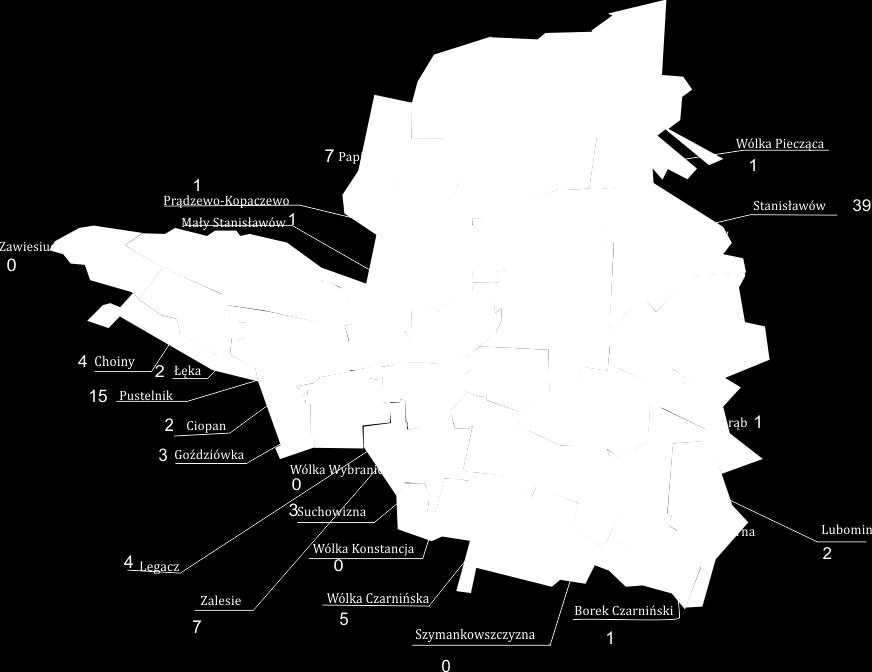 Lokalny Program Rewitalizacji Gminy Stanisławów na lata 2016-2023 Rysunek 5. Bezpieczeństwo publiczne na podstawie łącznej liczby przestępstw Źródło: Opracowanie własne Rysunek 6.