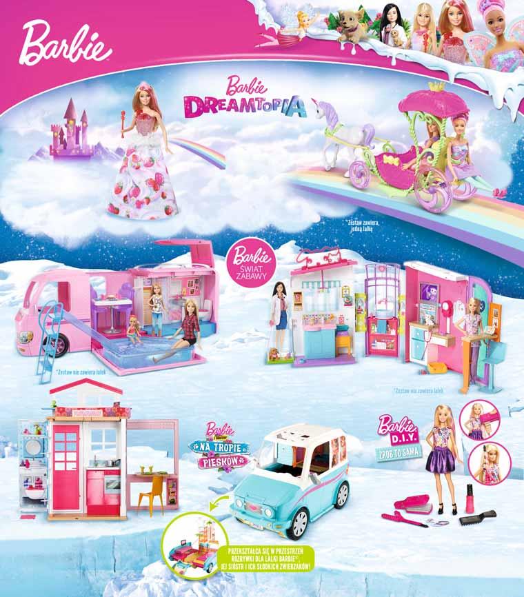 Lalka BARBIE KSIĘŻNICZKA MAGICZNE MELODIE 94 129 Lalka BARBIE KAROCA KRAINY SŁODKOŚCI 39,80 zł x 5 rat 0% 1 269 Wymarzony kamper BARBIE 37,90 zł x 10 rat 0% 379 469 Lecznica dla zwierząt BARBIE