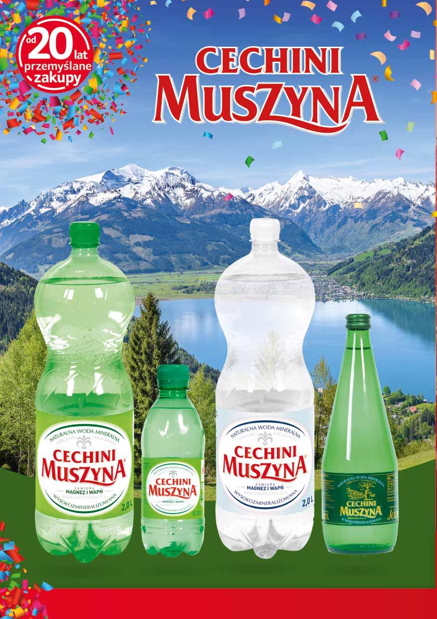 WODA CECHINI MUSZYNA 2 L gazowana, niegazowana pakowana po 6 szt. 61333878 1 15 z VAT 1.