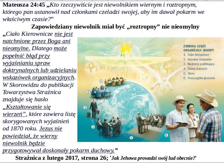 ŚWIADKOWIE JEHOWY NIGDY NIE TWIERDZILI, ŻE SĄ NIEOMYLNI.