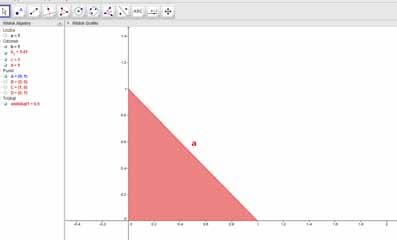 Rys. 9.1 - Trójkąt prostokątny i równoramienny, w którym długość przyprostokątnych jest równa 1.