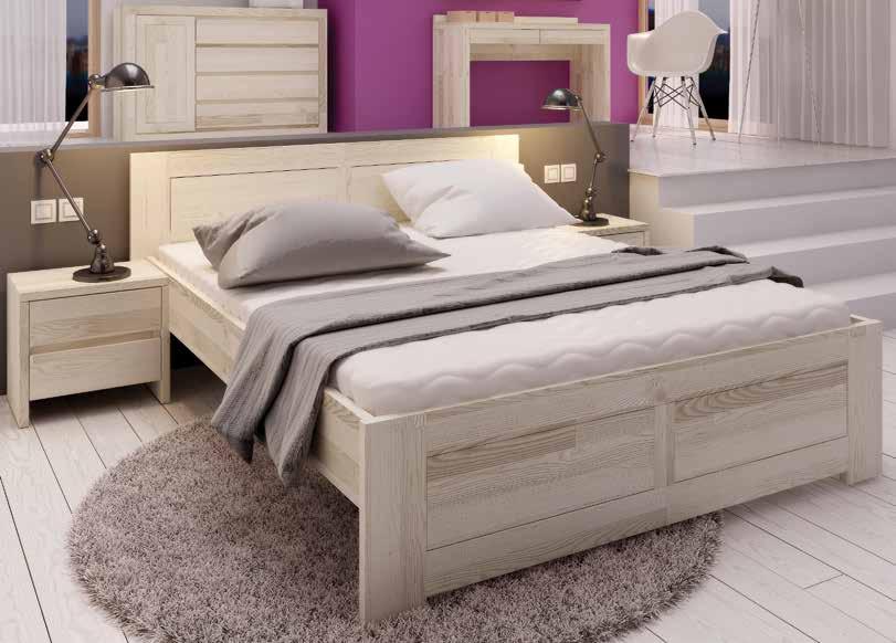 Łóżka wykonywane są z litego drewna dębowego. * Możliwość wybarwienia na kolor dąb bielony przy dopłacie 10%. Na życzenie klienta wykonujemy łóżka na wymiar.