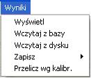 Średnia - średnia ilość cząstek zliczana na sekundę, Vspr - prędkość sprężarki (maksymalna wynosi 10), Ilość - sumaryczna ilość cząstek zliczona w czasie pomiaru.