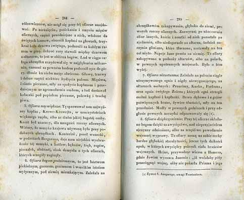 5 pav. Teodoro Narbuto lenkų kalba parašytos Lietuvos istorijos (DSNL, T. 1, 1835) skyriaus apie aukas faksimilė. pagal XIX a. I pusės supratimą.