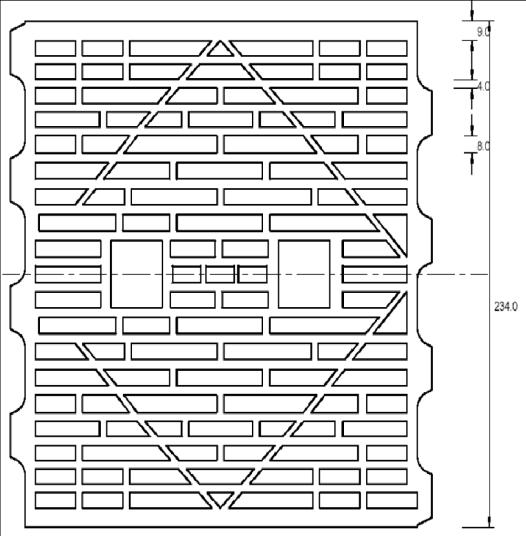 Brick N 6 Brick N 7 Hollow clay brick HLzW 6-0,7-8DF according to EN 771-1 length/width/height = 250 mm / 240 mm / 240 mm fb 6 N/mm 2 ρ 0.8 kg/dm 3 Lightweight concrete hollow block Hbl 2-0.