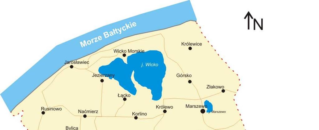 1. Charakterystyka miejscowości 1.1. PołoŜenie Pieńkowo jest największą miejscowością Gminy Postomino.