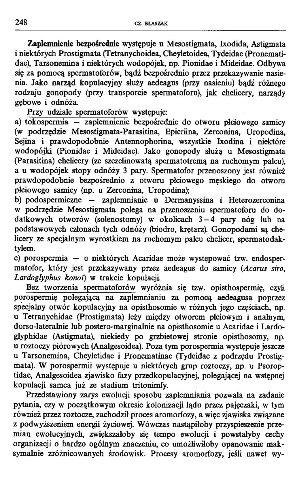248 CZ. BLASZAK Zaplcmnienie bezposrednie wyst?