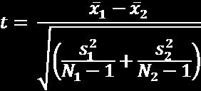 Liczbę stopni swobody testu t obliczamy: Test dla dwóch prób
