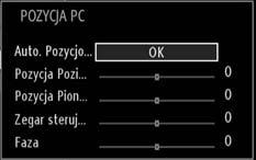 Korzystanie z elementów menu ustawień obrazu Wcisnąć przycisk lub, aby podświetlić wybraną pozycję. Aby ustawić tę funkcję, proszę wcisnąć przycisk lub.