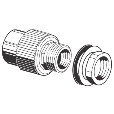 mm 1/" G.W. 0158 0 mm x 1/ G.W. - złączka z gwintem wewn./zewn. i przeciwnakrętką 004 0 mm 1/ G.W. x 3/4 G.