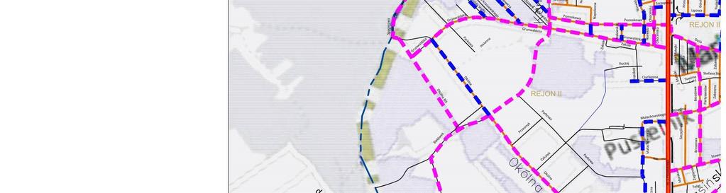 0,3km) REJON II STAN PROJEKTOWANY PRZEBUDOWA/BUDOWA RAZEM liczba / długość gminne - 38 /