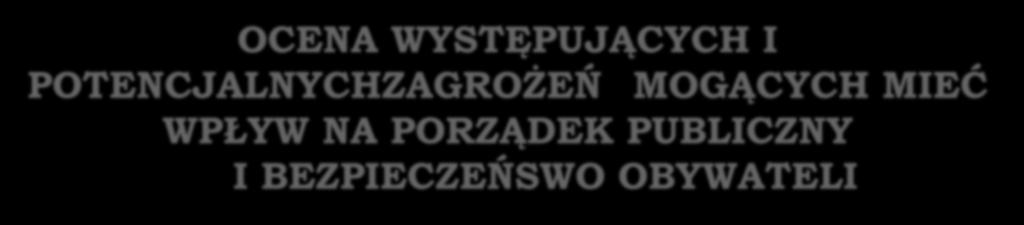 OCENA WYSTĘPUJĄCYCH I POTENCJALNYCHZAGROŻEŃ MOGĄCYCH MIEĆ