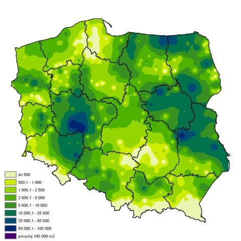 zasiedlonego przez szkodniki wtórne z podziałem na trzy gatunki lasotwórcze (sosnę, świerka i dąb) można je (nadleśnictwa) podzielić na 8 grup różniących się przede wszystkim wielkością szkód w