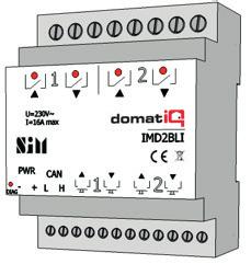 Katalog modułów AKTORY IMD2BLI Moduł roletowy 16A dwukanałowy Moduł roletowy 16 A ze sterowaniem czasowym, do montażu w puszce podtynkowej Ø 60 (puszka głęboka).