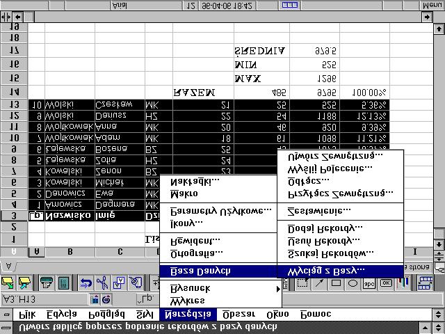 wiczenia z oøone 69 OperatorÛw moøna rûwnieø uøywaê do porûwnywania z wartoúciami tekstowymi.