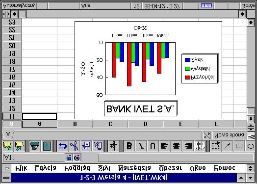 wiczenia z oøone 83 ZmieniÊ ponownie interpretacjí danych przez program. W tym celu naleøy: WybraÊ opcjí Obszar. WybraÊ opcjí W kolumnach. WybraÊ przycisk OK.