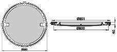 Właz KL D 400 BEGU, bez wentylacjii eliwno-betonowy LW 800 AW-STA-WK40-000600