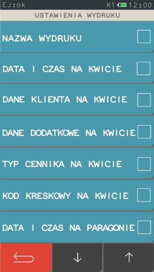 Widok menu USTAWIENIA WYDRUKU Ustawienia cenników FUNKCJE > FUNKCJE KIEROWNIKA > KONFIGURACJA > USŁUGA CZASOWA > USTAWIENIA CENNIKÓW Możliwe jest elastyczne i bardzo szczegółowe definiowanie różnych