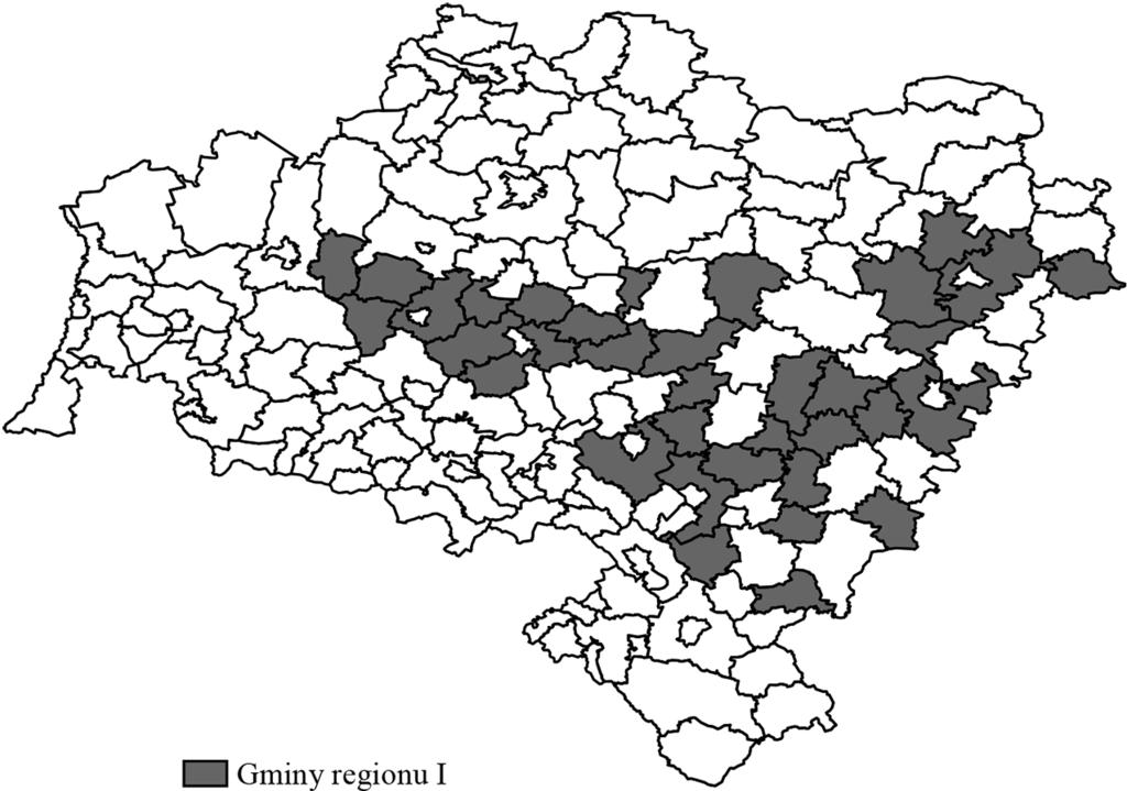 168 Hanna Adamska region III (przemysłowo-rekreacyjno-turystyczny), region IV (rolniczo-przemysłowy), region V (rolniczo-przemysłowo-rekreacyjny) (Uchwała Nr XXXV/583/2001 Sejmiku Województwa