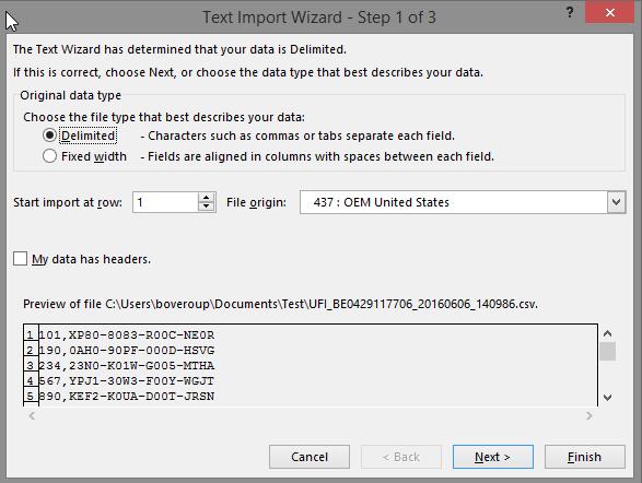 4. Excel otworzy kreator importu tekstu.