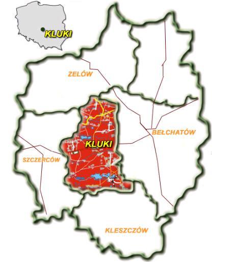 8. Podstawowe informacje nt. Gminy Gmina Kluki jest gminą wiejską o powierzchni 11854 ha, położoną w powiecie bełchatowskim, w południowo-zachodniej części województwa łódzkiego.