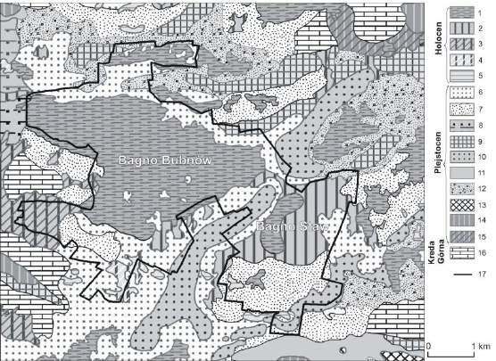 Budowa geologiczna i ewolucja torfowiska węglanowego Bagno Staw w Poleskim Parku Narodowym Rys. 1.