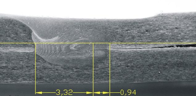 Reduction of the active external load-bearing area within the retreating thinning Obszar ten stanowił do 25% powierzchni nośnej złącza, zmniejszając jego wytrzymałość.