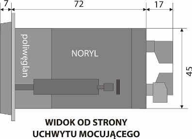 6. WYMIARY OBUDÓW I DANE MONTAŻOWE a) AR652, AR642, AR602 Typ obudowy Materiał Wymiary obudowy (S x W x G) Okno tablicy (S x W ) Mocowanie Przekroje przewodów (dla złącz rozłącznych) tablicowa,